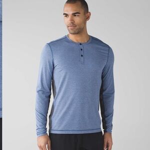 Men's Lululemon Blue T.H.E. Henley Shirt